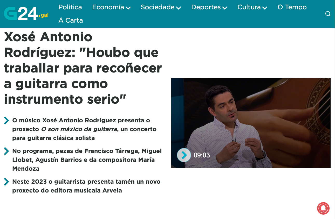 Entrevista en G24 a Xosé Antonio Rodríguez